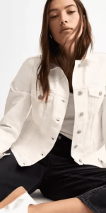 New Look - White Button Front Lightly Distressed Denim Jacket - £29.99 New Look - White Button Front Lightly Distressed Denim Jacket - £29.99