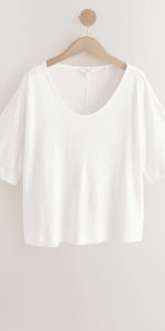 Next - Ecru Linen Modal Blend Soft Touch Scoop Neck T-Shirt - £22.00 Next - Ecru Linen Modal Blend Soft Touch Scoop Neck T-Shirt - £22.00