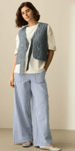 Next - Blue Pull On Gingham Trousers - £25.00 Next - Blue Pull On Gingham Trousers - £25.00