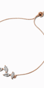 Claire’s - Rose Gold-tone Cubic Zirconia Leaf Adjustable Bracelet - £10.00 Claire’s - Rose Gold-tone Cubic Zirconia Leaf Adjustable Bracelet - £10.00
