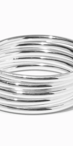 Claire’s - Silver-tone Thick Bangle Bracelets - £12.00 Claire’s - Silver-tone Thick Bangle Bracelets - £12.00