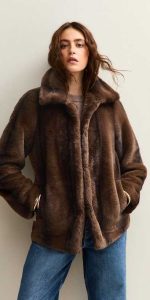 New Look - Brown Faux Fur Collared Jacket - £64.99 New Look - Brown Faux Fur Collared Jacket - £64.99