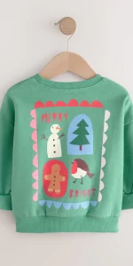 Next - Green Christmas Robin Crew Neck Sweatshirt - From £10.00 Next - Green Christmas Robin Crew Neck Sweatshirt - From £10.00